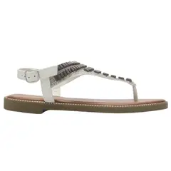 CHALADA - Sandalia Mujer Blanco Casual Buckel-5