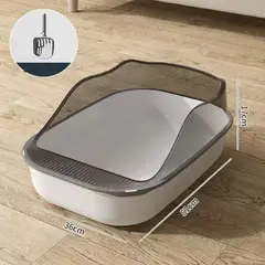 SUKEA - Arenero Grande Antlers Bandeja Sanitaria De Gatos Con Pala Gris