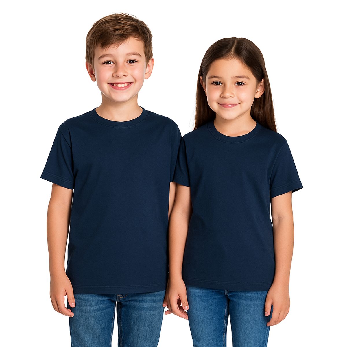 CREA PRINT - POLERA BLANCA  MANGA CORTA ALGODON NIÑO (UNISEX) CLASICO