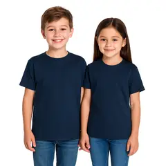 CREA PRINT - POLERA BLANCA MANGA CORTA ALGODON NIÑO (UNISEX) CLASICO