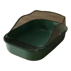 SUKEA - Arenero Grande Antlers Bandeja Sanitaria De Gatos Con Pala Verde Oscuro