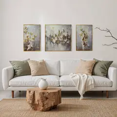 DEKAM DISEÑO - CUADRO TRIPTICO MARIPOSAS PORCELANA DIAMANTES