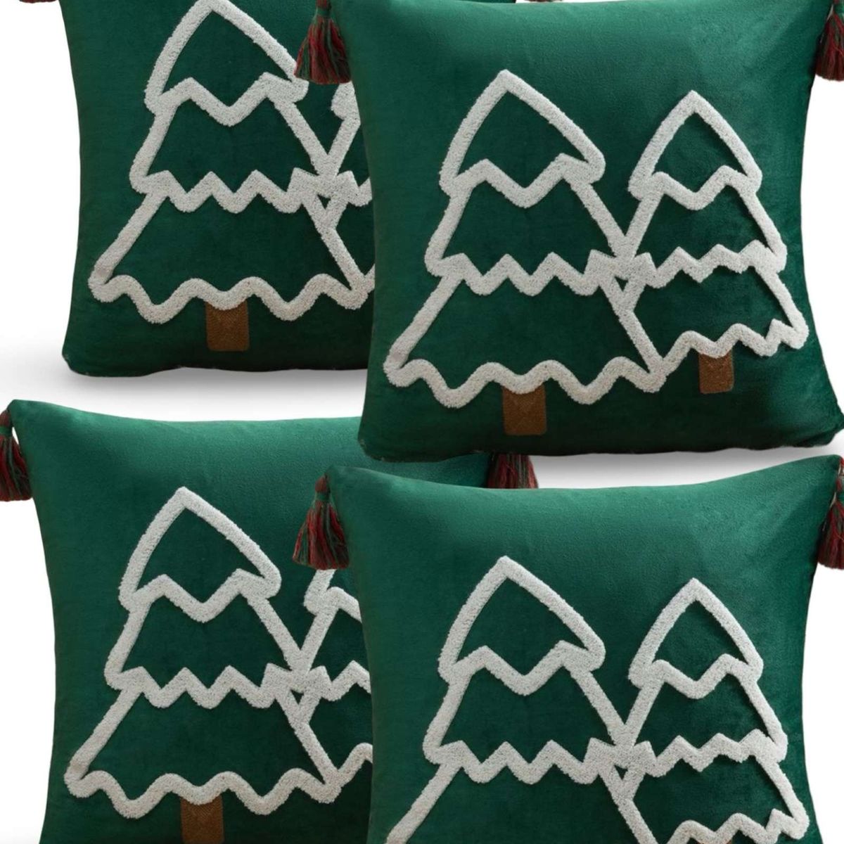 GENERICO - SET DE 4 FUNDAS DE COJIN PARA NAVIDAD A6