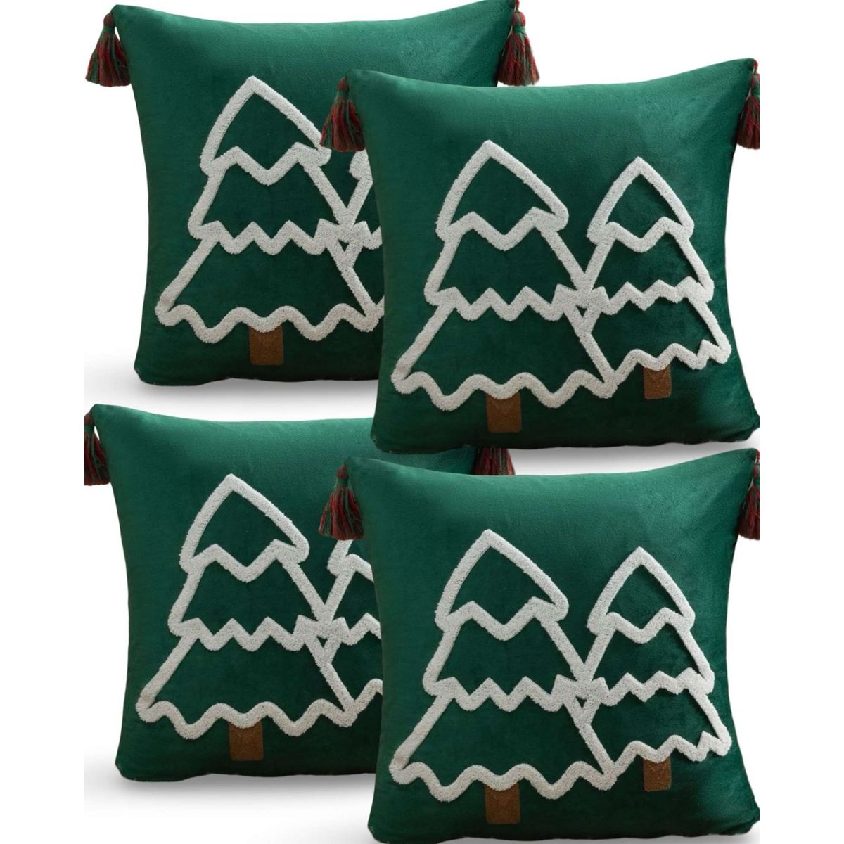 GENERICO - SET DE 4 FUNDAS DE COJIN PARA NAVIDAD A6