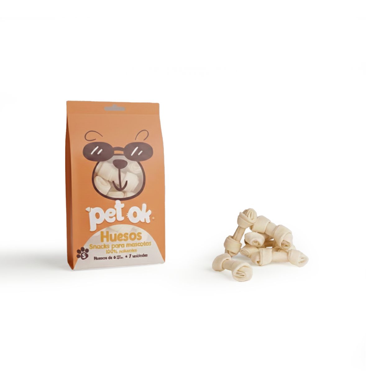 GENERICO - Huesito blanco para perro pequeño 7 unidades