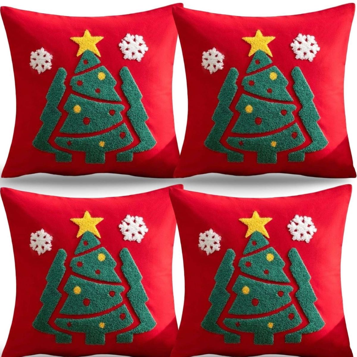 GENERICO - SET DE 4 FUNDAS DE COJIN PARA NAVIDAD K5