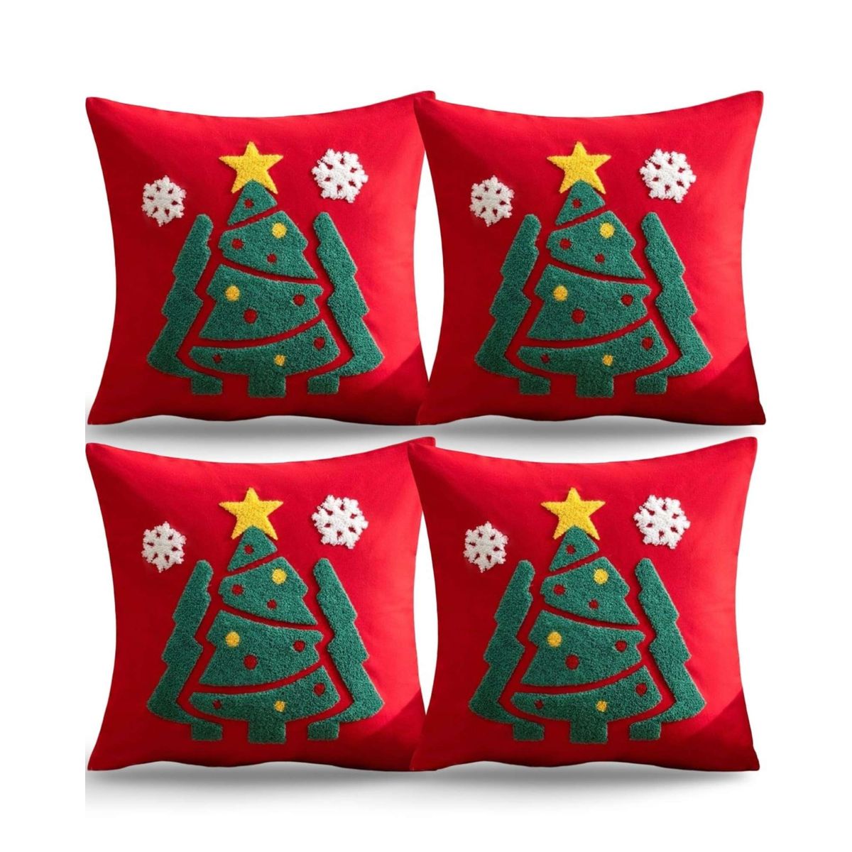 GENERICO - SET DE 4 FUNDAS DE COJIN PARA NAVIDAD K5