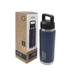 NATIONAL GEOGRAPHIC - Botella Metálica Térmica Doble Boca Ajustable Angosta y Ancha 800ml Azul