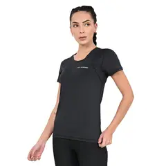 OLYMPIKUS - POLERA RECORTES NEGRA MUJER