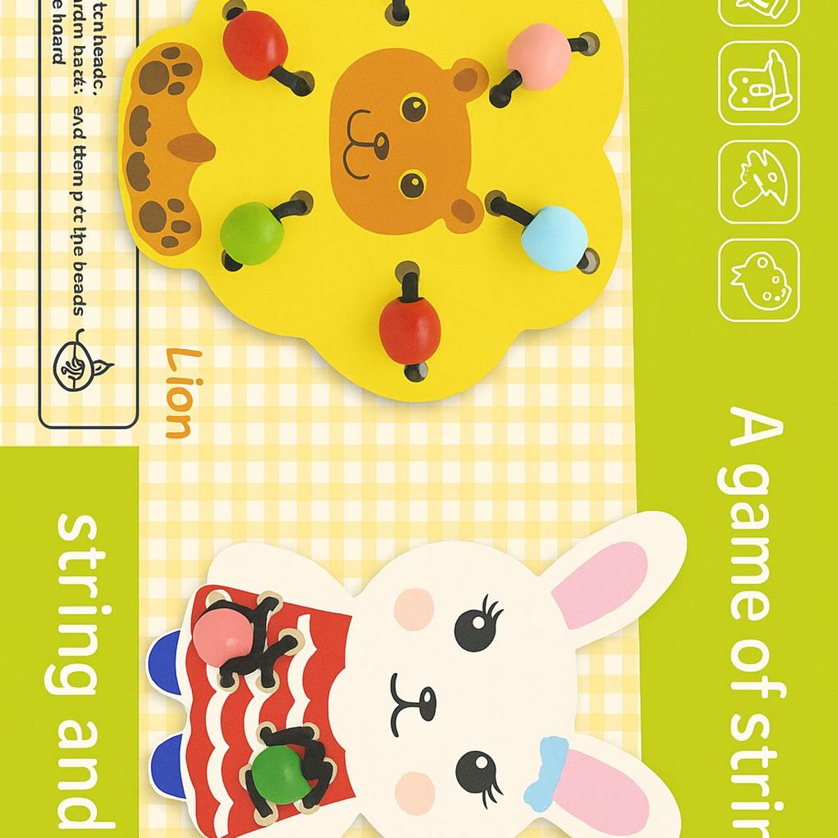 GENERICO - Juego Mano Y Ojo De Enhebrar Enlazar Y Ensartar Animal