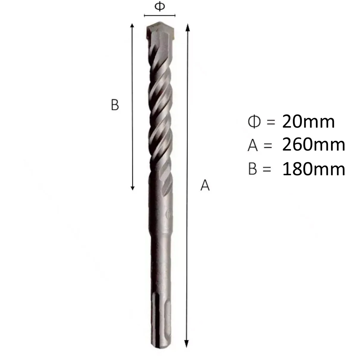 GENERICO - Broca Concreto 20mm x 260mm Hormigon SDS Plus