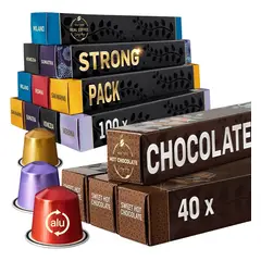 REAL COFFEE - Pack 140 Cápsulas Café + Chocolate