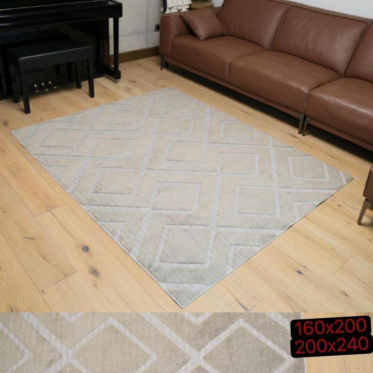 GENERICO - ALFOMBRA JACQUARD DE ALGODON 200X240CM