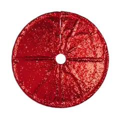 GENERICO - Faldón para Árbol de Navidad Brillante Rojo 60 cm – Pie Decorativo Elegante y Festivo
