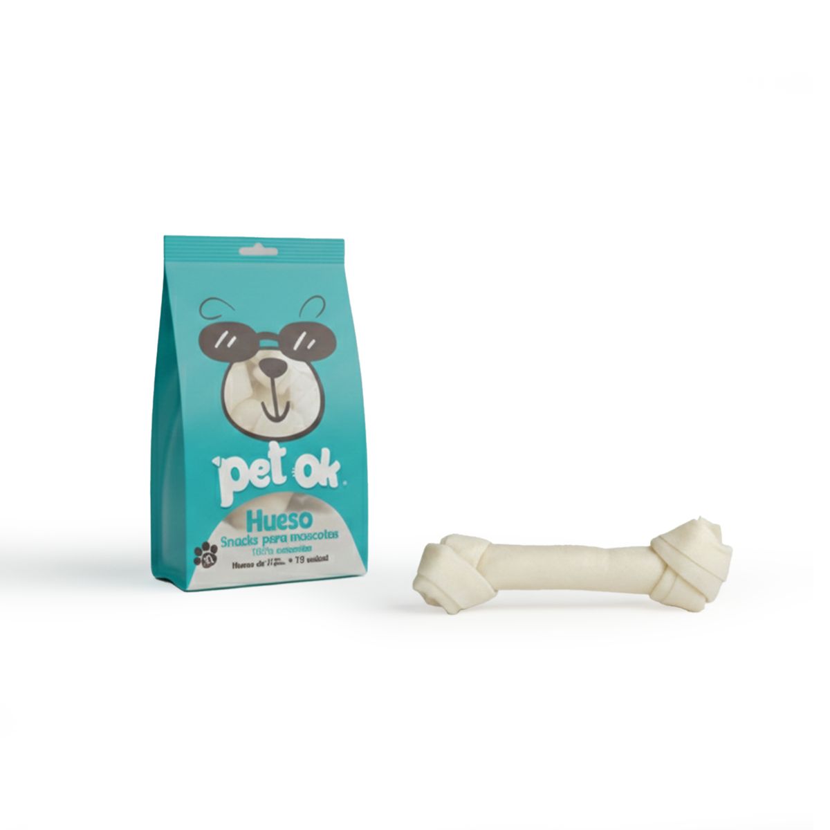GENERICO - Huesito blanco para perro grande pack 3 unidades