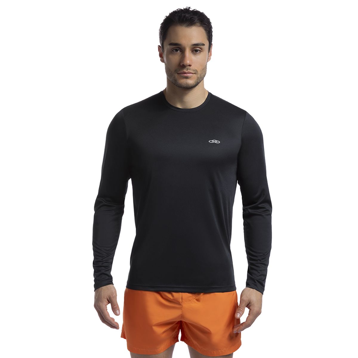 OLYMPIKUS - POLERA ESSENTIAL MANGA LARGA NEGRA HOMBRE