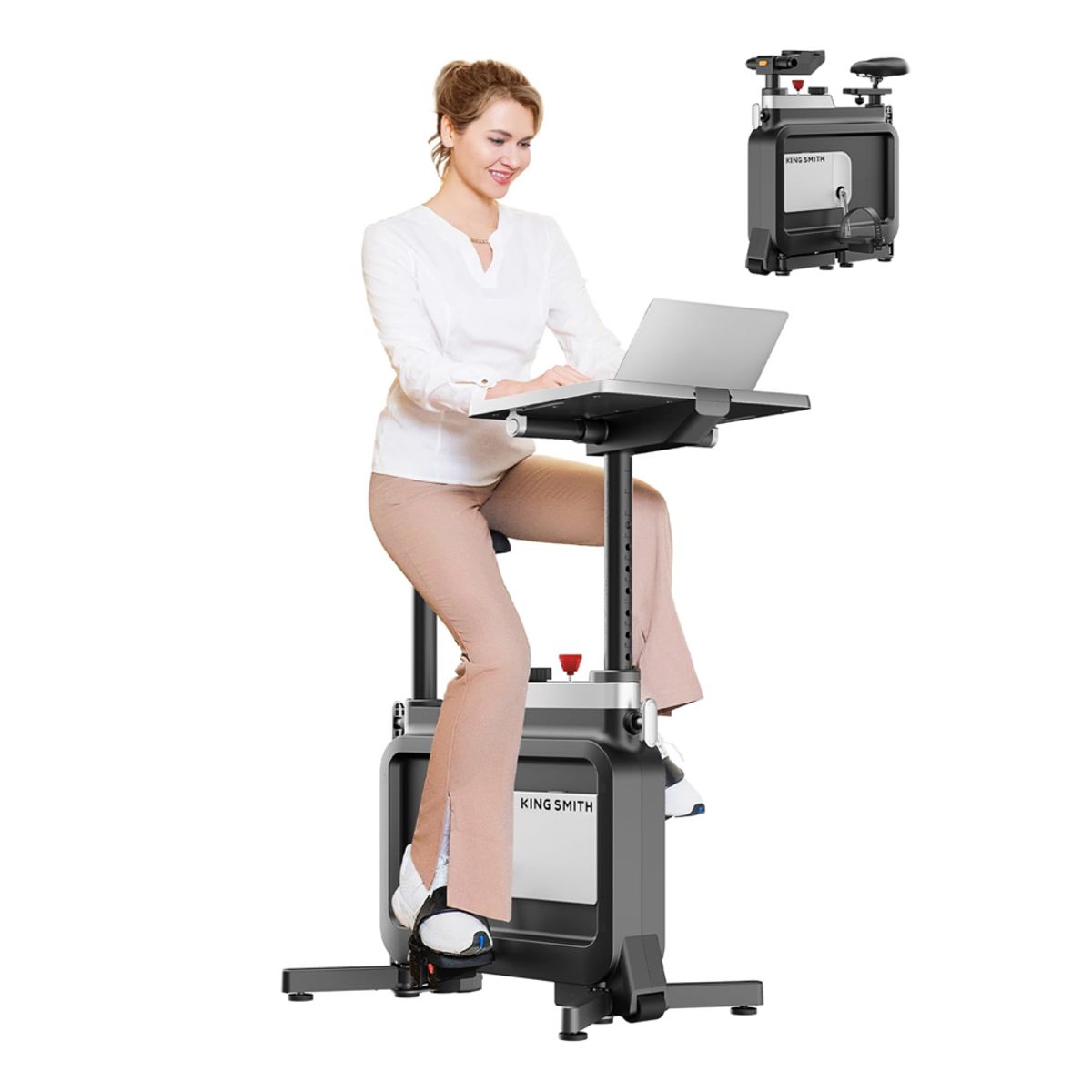 KINGSMITH - Bicicleta estática plegable KingSmith W1B para interiores debajo del escritorio