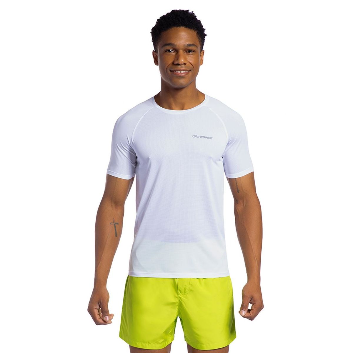 OLYMPIKUS - POLERA RUNNER MANGA CORTA BLANCA HOMBRE