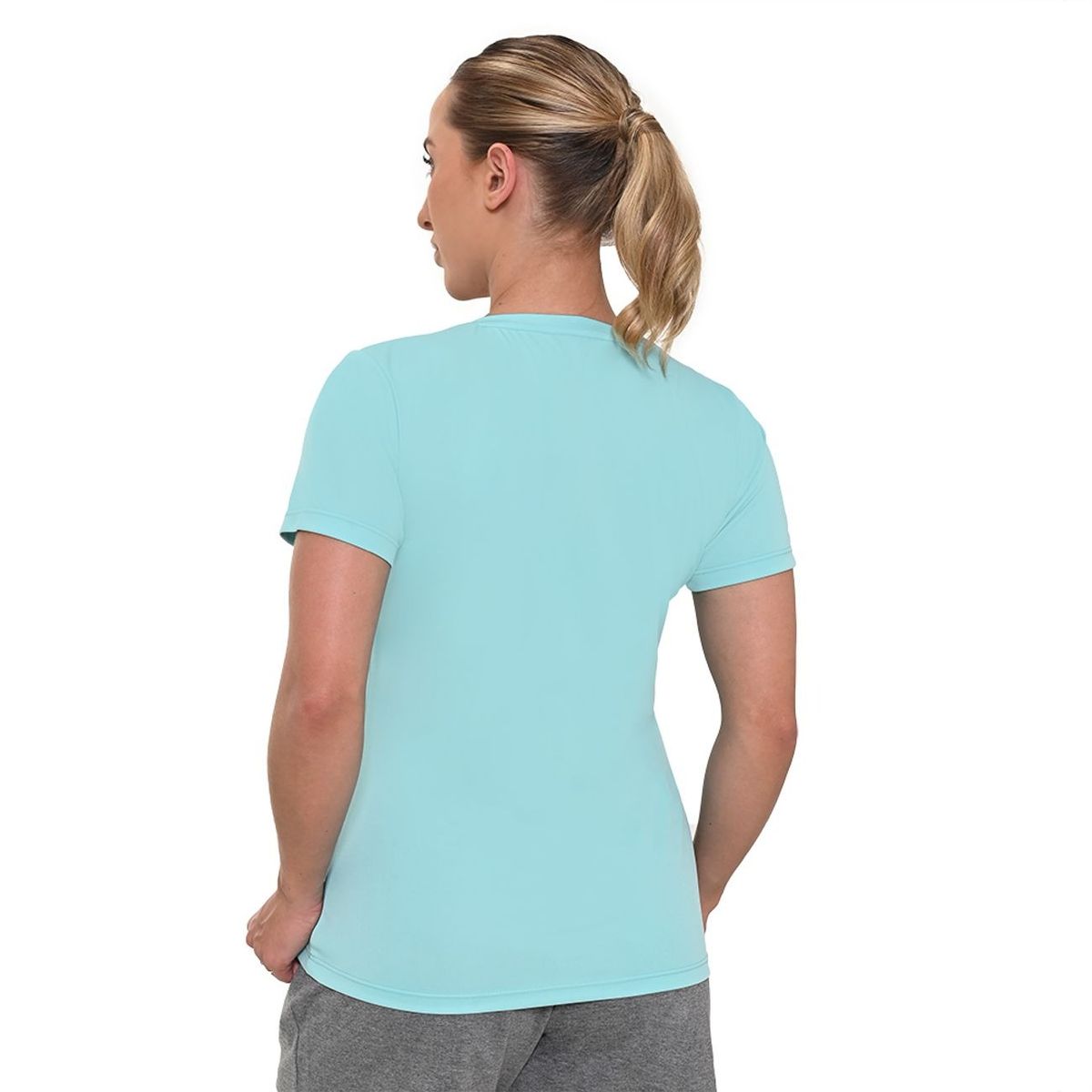 OLYMPIKUS - POLERA ESSENTIAL MANGA CORTA CELESTE MUJER