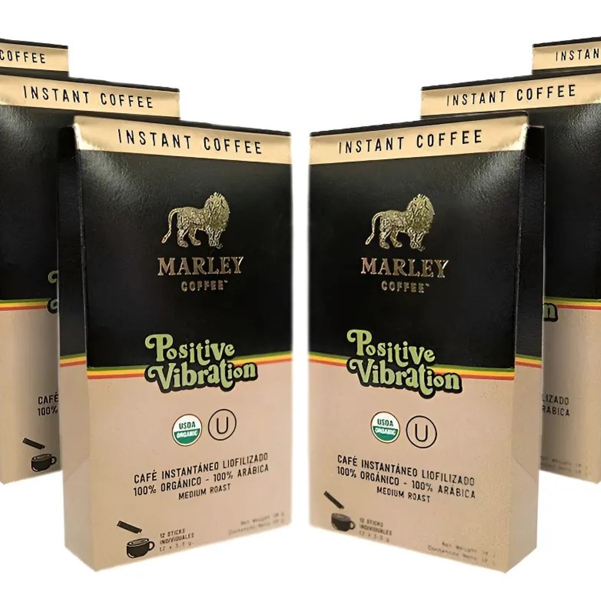 MARLEY COFFEE - Pack 6x estuches Sticks Café Liofilizado Positive Vibration