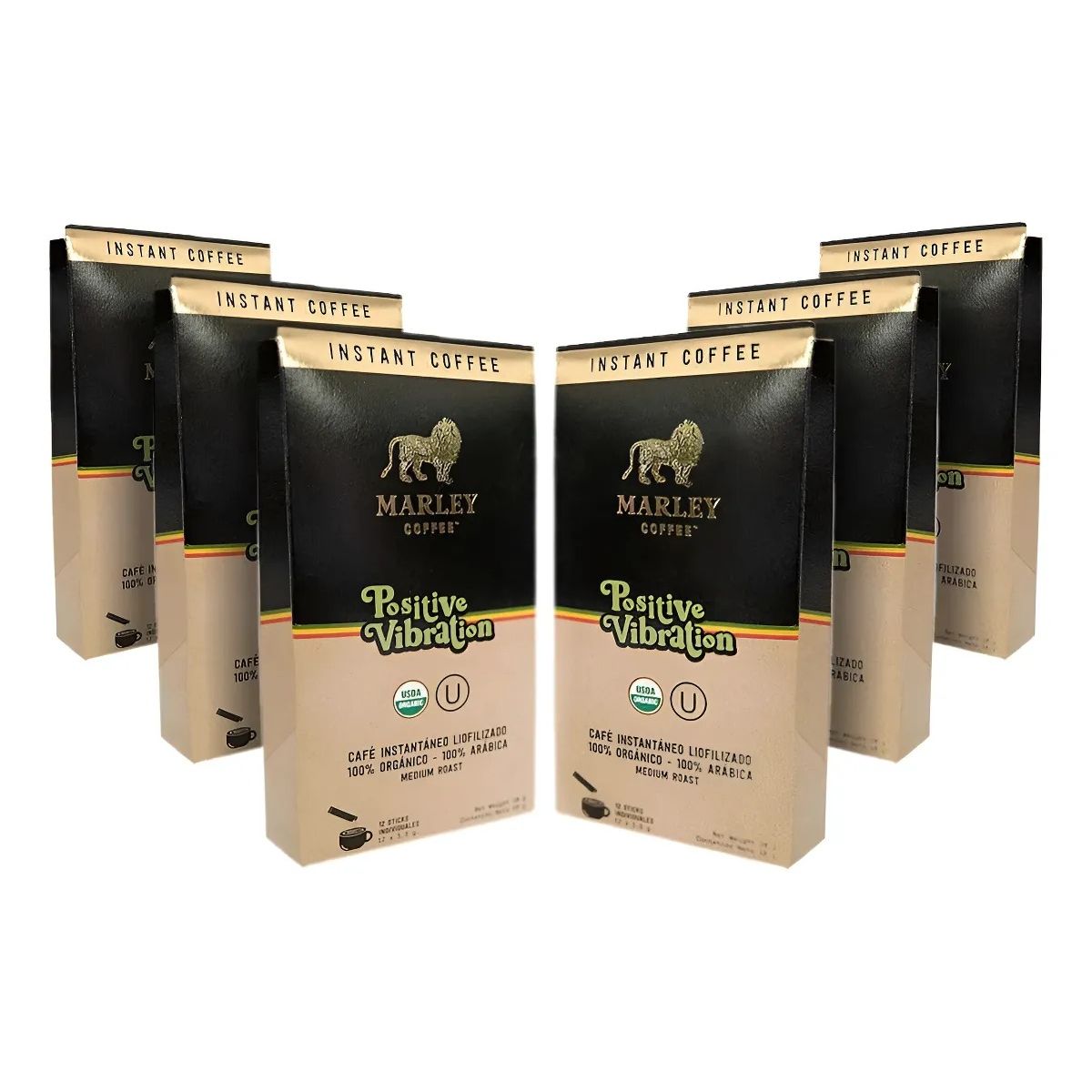 MARLEY COFFEE - Pack 6x estuches Sticks Café Liofilizado Positive Vibration