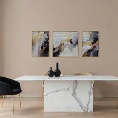 DEKAM DISEÑO - CUADRO TRIPTICO DISEÑO RITA PORCELANA CON PIEDRA