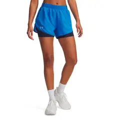 UNDER ARMOUR - Short de Running para Mujer Fly By 2 in 1 Azul