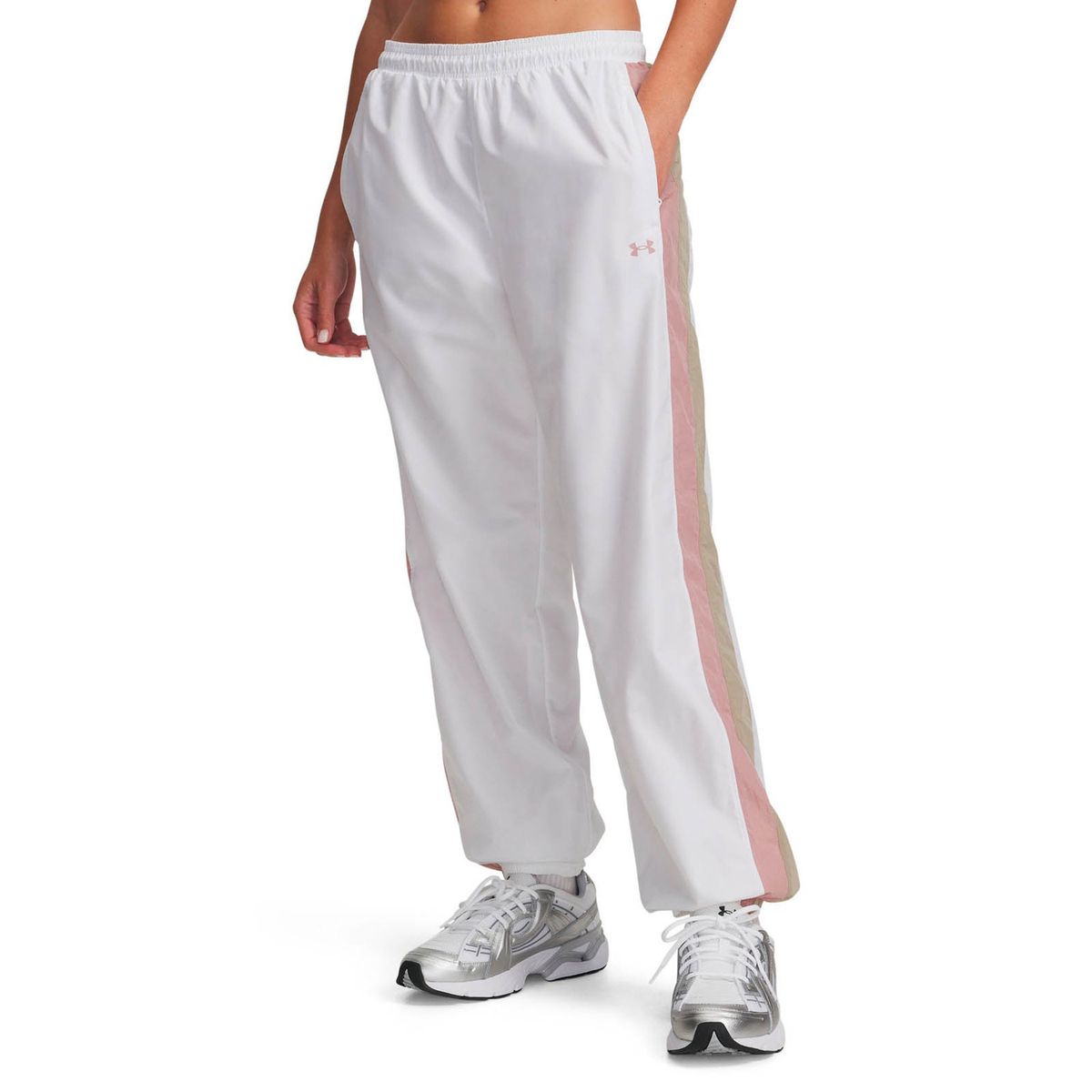 UNDER ARMOUR - Pantalón Lifestyle para mujer Icon Crinkle blanco UNDER ARMOUR