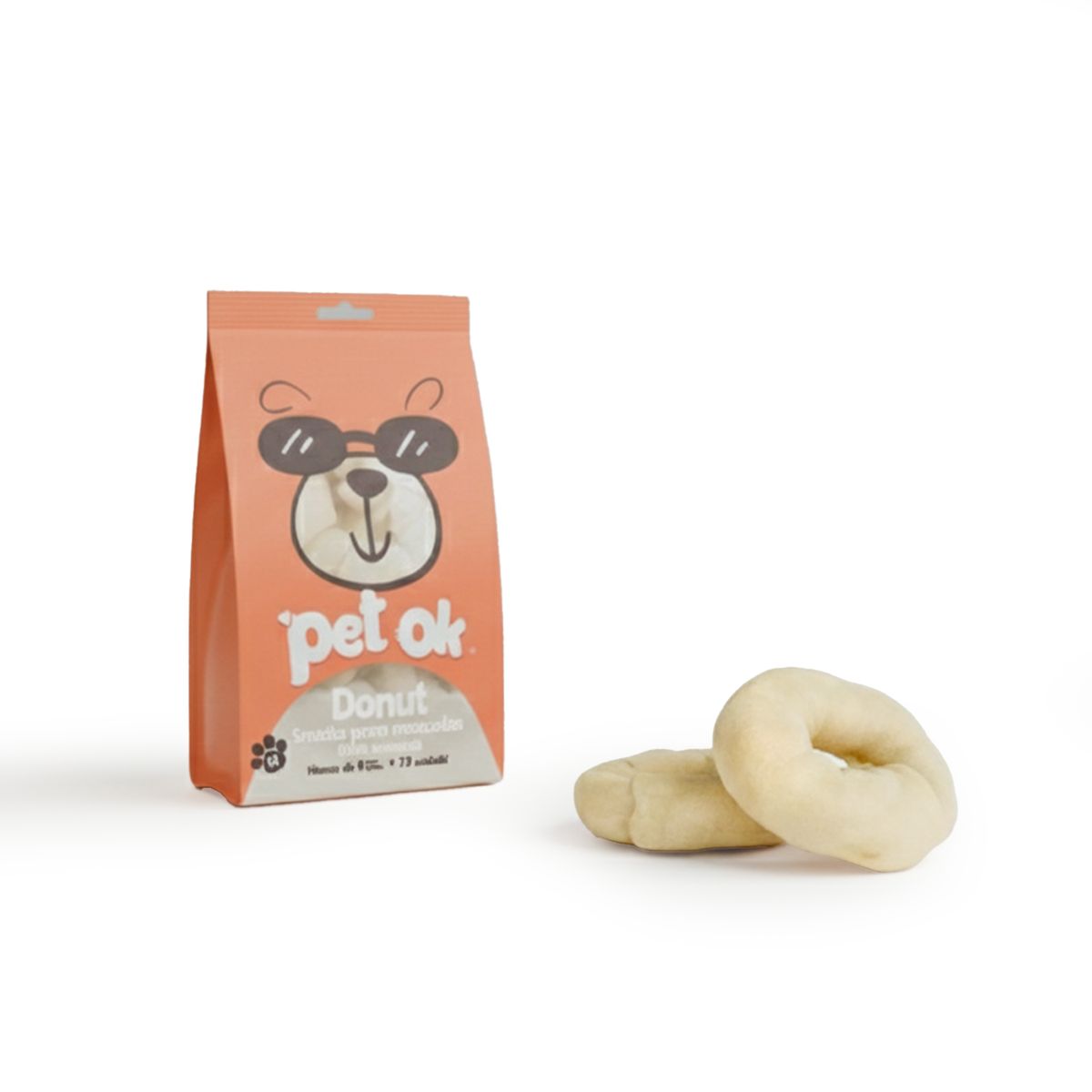 GENERICO - Huesito blanco tipo donut para perro mediano pack 6 unidades