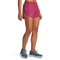 UNDER ARMOUR - Short Running para mujer Fly-By 3 rojo