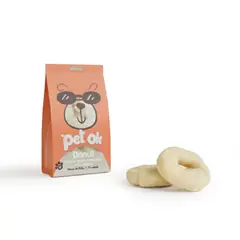 GENERICO - Huesito blanco tipo donut para perro mediano pack 10 unidades