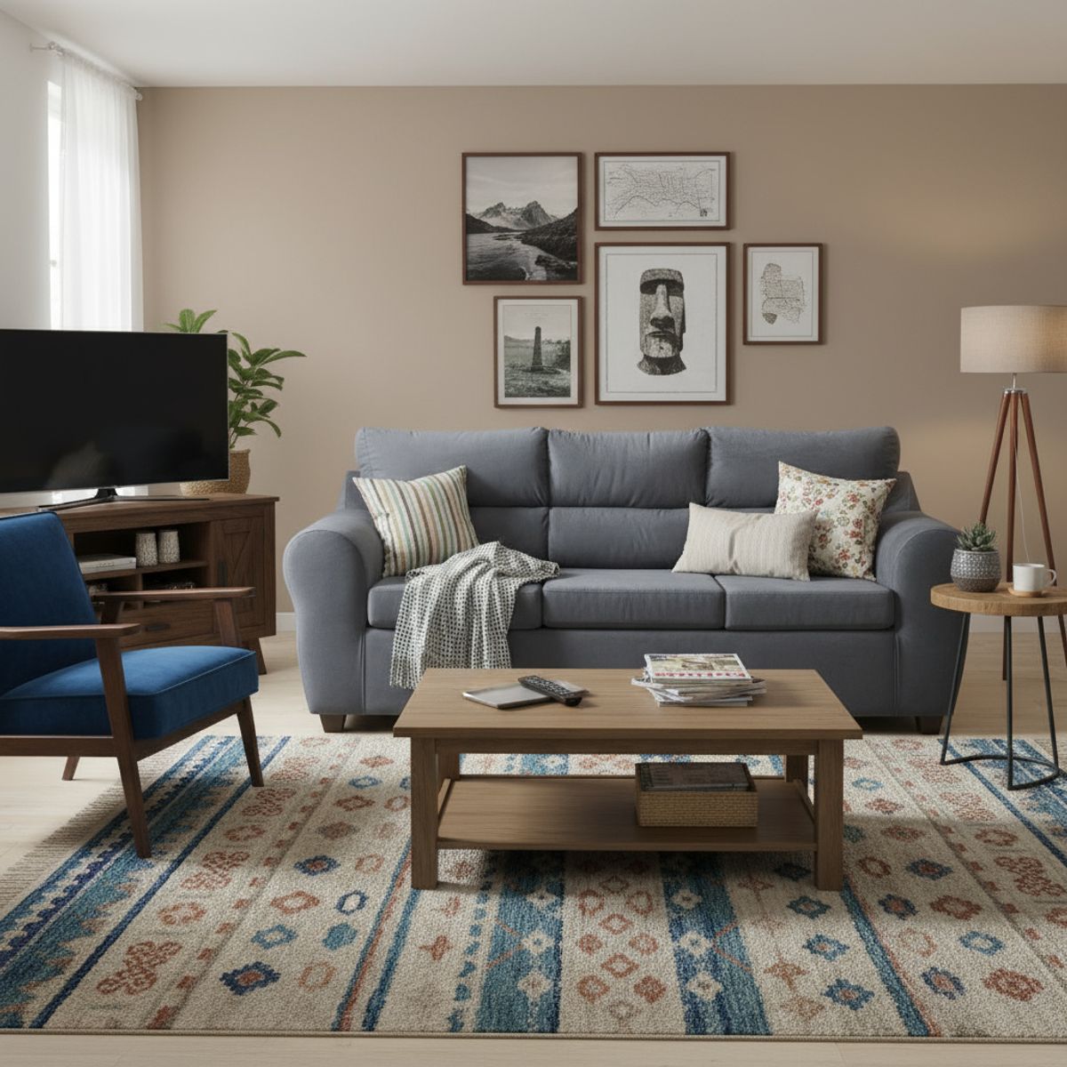 MEXX MUEBLES - Sofa Dubai 3 Cuerpos Felpa