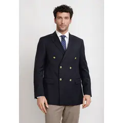 TRIAL - Chaqueta Hombre Formal Cruzada 100% Lana Classic Azul Marino