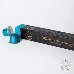 REAL COFFEE - Pack 80 Cápsulas Compatibles Nespresso Torino Descafeinado ,