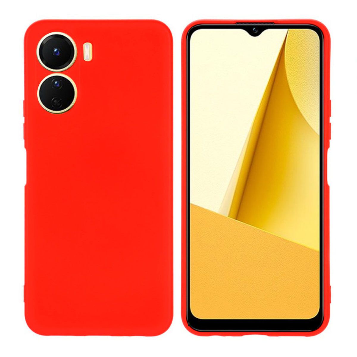 JOIGO - Carcasa Para Vivo Y16 Goma Rojo