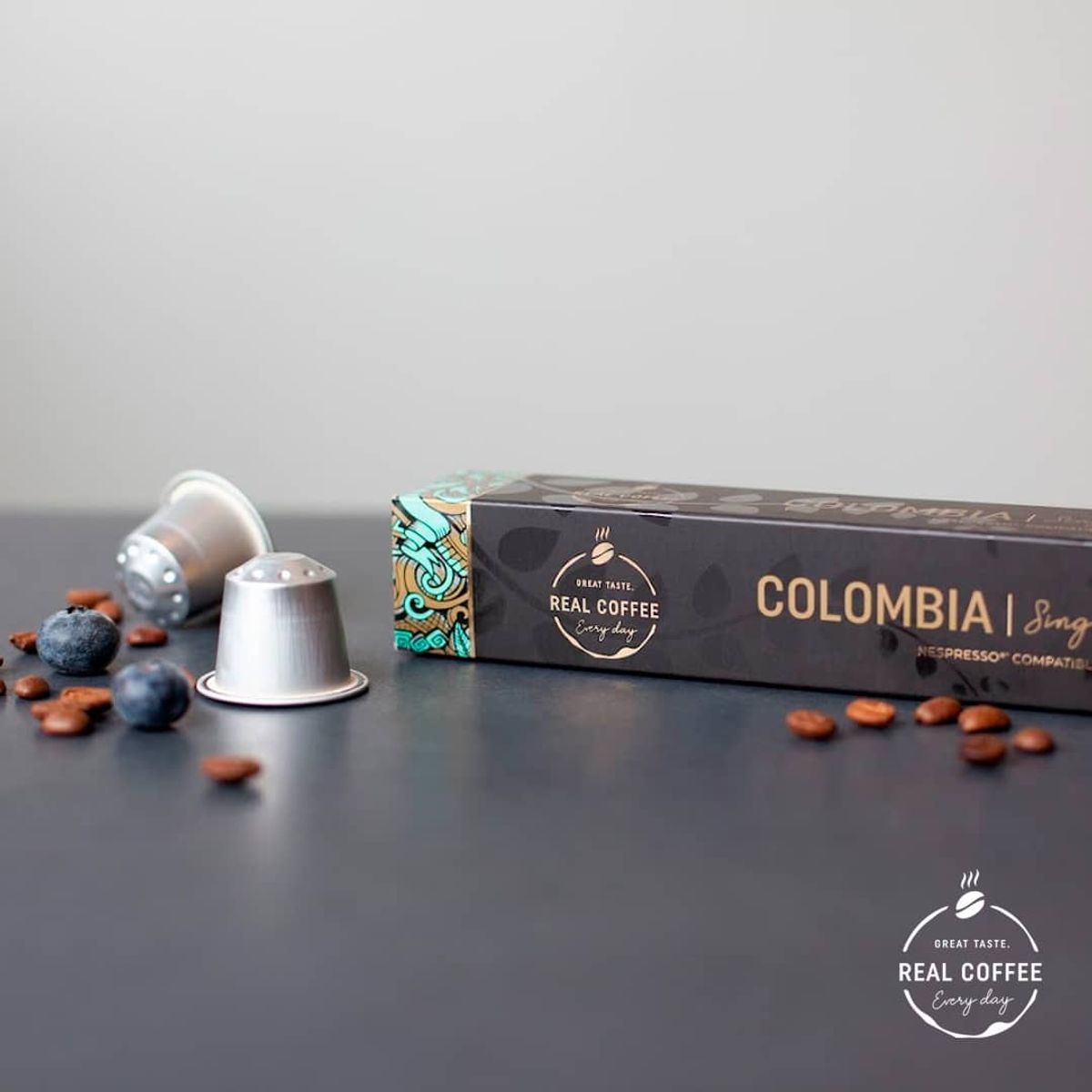 REAL COFFEE - Pack 80 Cápsulas Compatibles Nespresso Colombia , Real Coffee