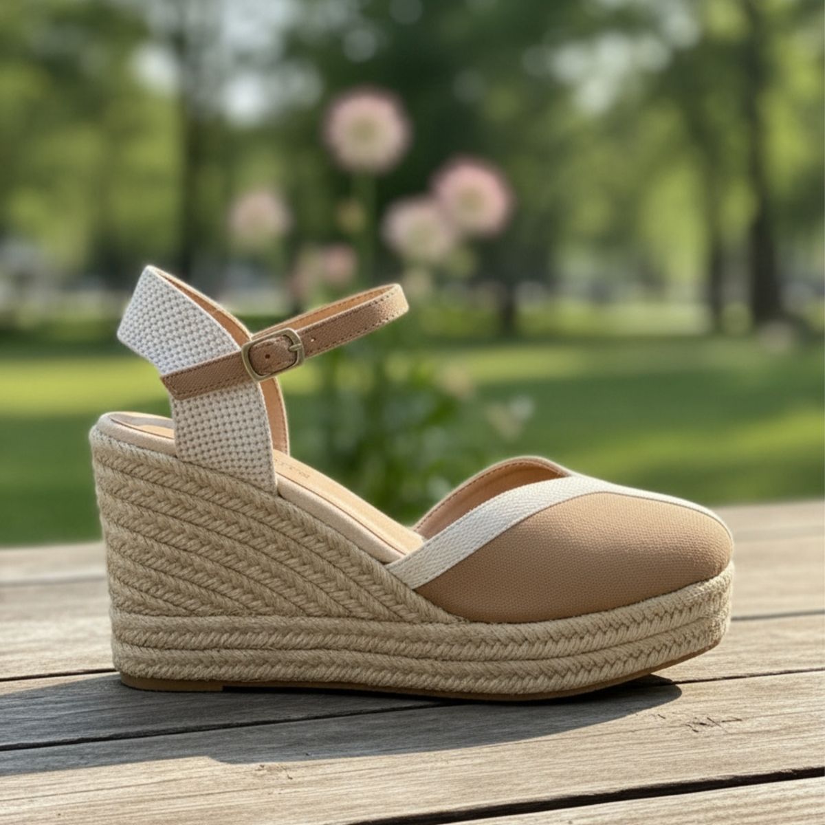 SNOOPY - Sandalias con Yute  Mujer Casuales en gamuza con Plataforma  M536