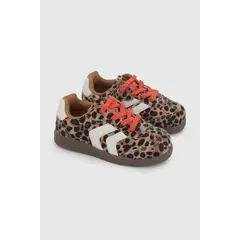 COLLOKY - Zapatilla de Niña Camel con Cordón-Velcro y caña baja