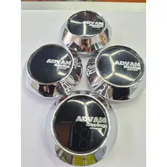 GENERICO - X4 Tapa centro de llantas de auto tunning conica advan racing negra logo plata 60MMX65MM