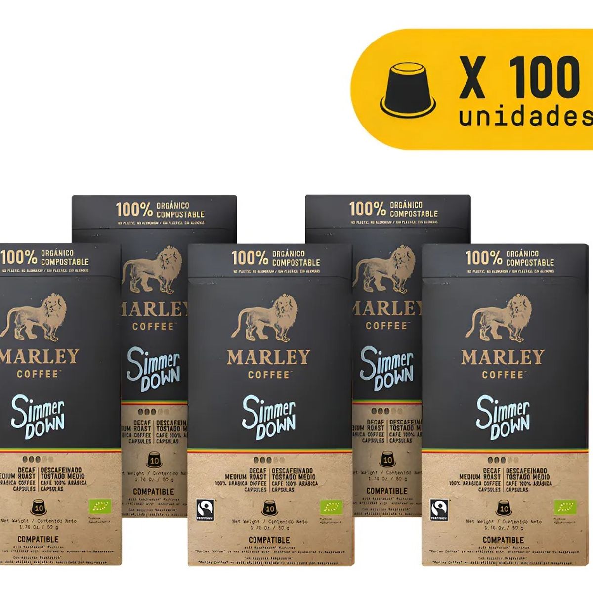 MARLEY COFFEE - Pack 10x estuches Cápsulas Simmer Down Nespresso®️compatible