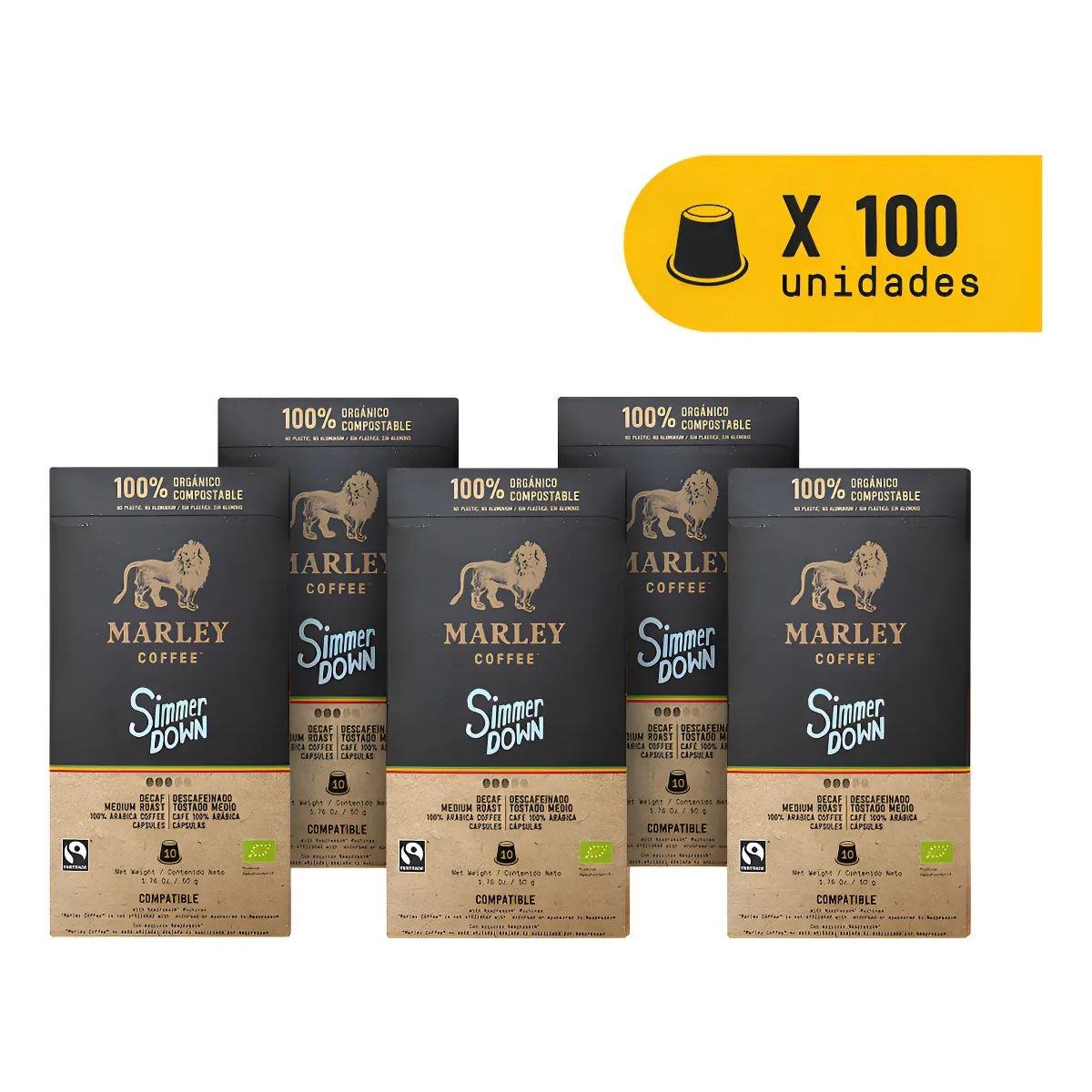 MARLEY COFFEE - Pack 10x estuches Cápsulas Simmer Down Nespresso®️compatible