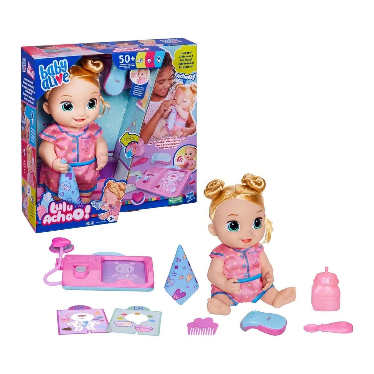 HASBRO - Juguete Muñeca Lulu Achoo Rubia Baby Alive Infantil