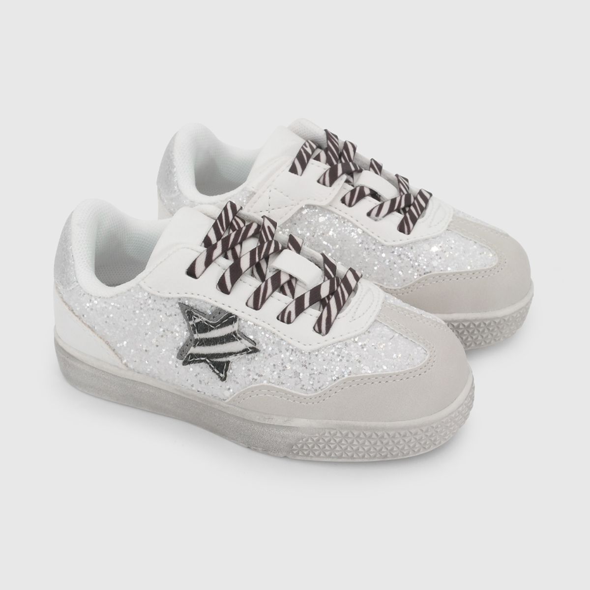 COLLOKY - Zapatilla de Niña Lifestyle Blanca con Cordón y Velcro