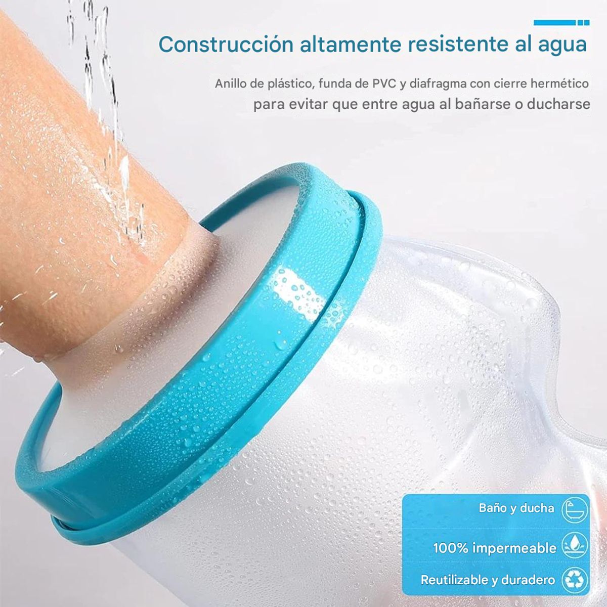 GENERICO - Protector bolsa impermeable yeso vendaje heridas reutilizable Funda impermeable yeso
