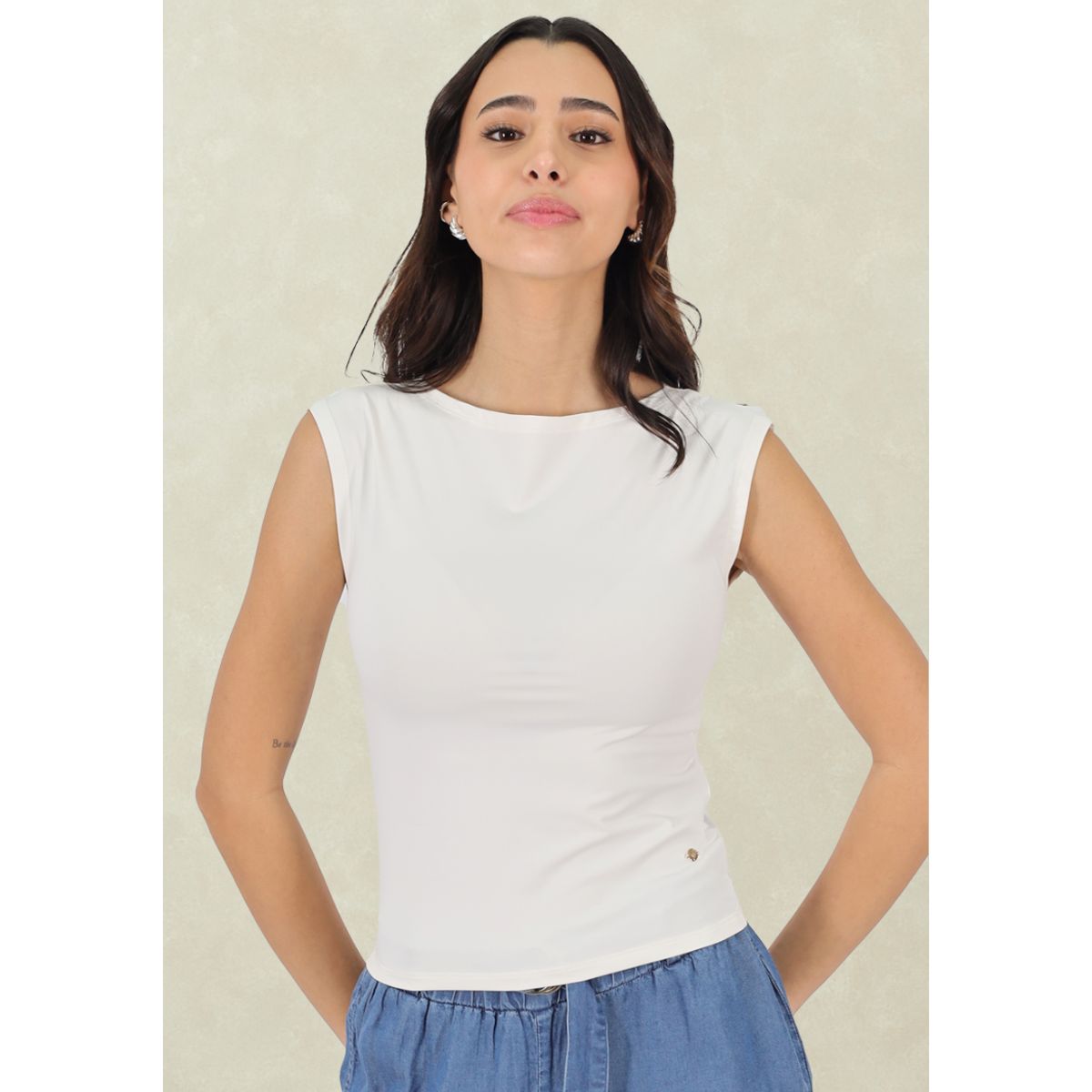 TENTATION - Top Cuello Bote Blanco Tentation