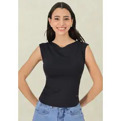 TENTATION - Top Cuello Bote Black