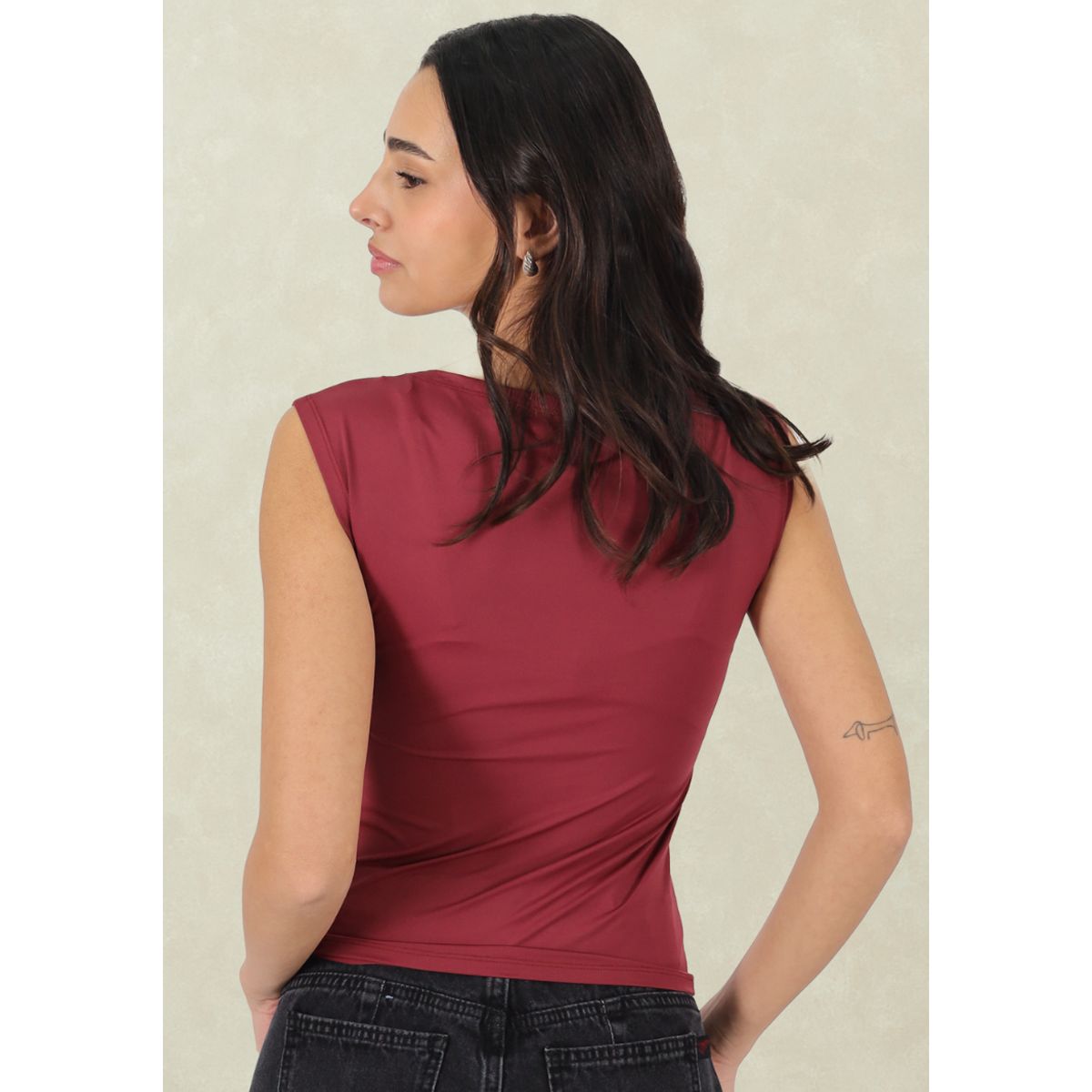 TENTATION - Top Cuello Bote Guinda Tentation