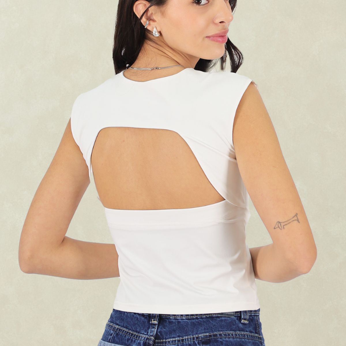 TENTATION - Top Sin Espalda Blanco Tentation