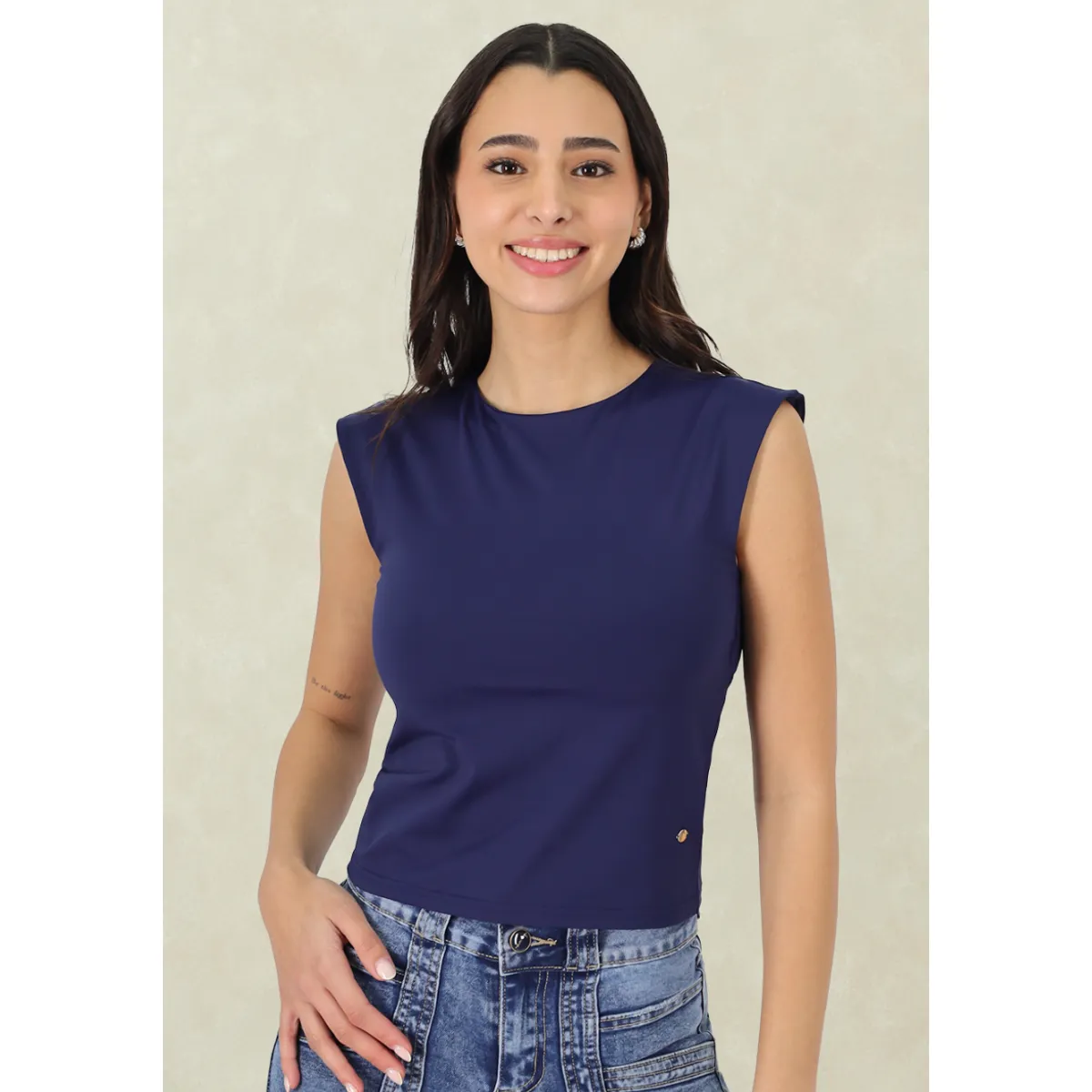 TENTATION - Top Sin Espalda Azul Tentation