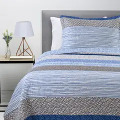 ZAHR - Cubrecama Ultrasonic Azul 1.5 Plaza